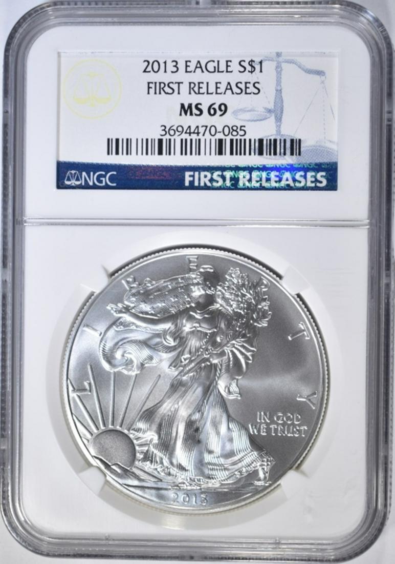 2013 SILVER EAGLE NGC MS-69 FIRST RELEASES (1 of 4)