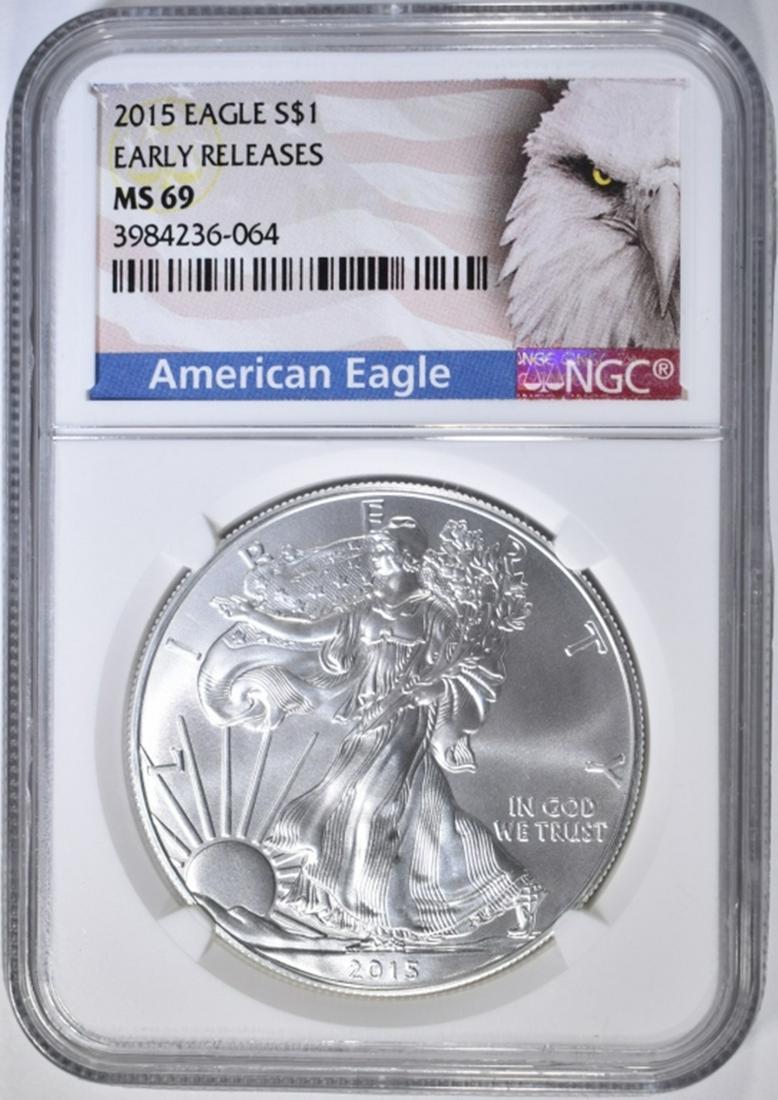 2015 SILVER EAGLE NGC MS-69 EARLY RELEASES (1 of 4)