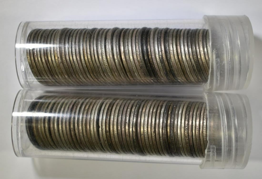 2 ROLLS MIXED DATE BARBER DIMES (1 of 2)