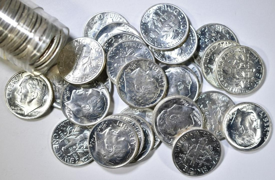 BU ROLL OF 1964 ROOSEVELT DIMES MIX OF P&D (1 of 2)