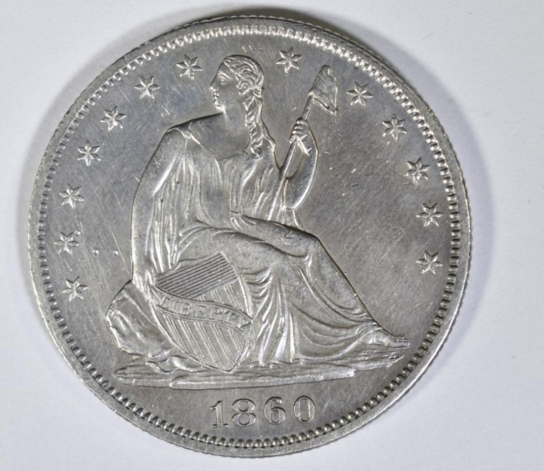 1860 SEATED LIBERTY HALF DOLLAR AU/BU (1 of 2)