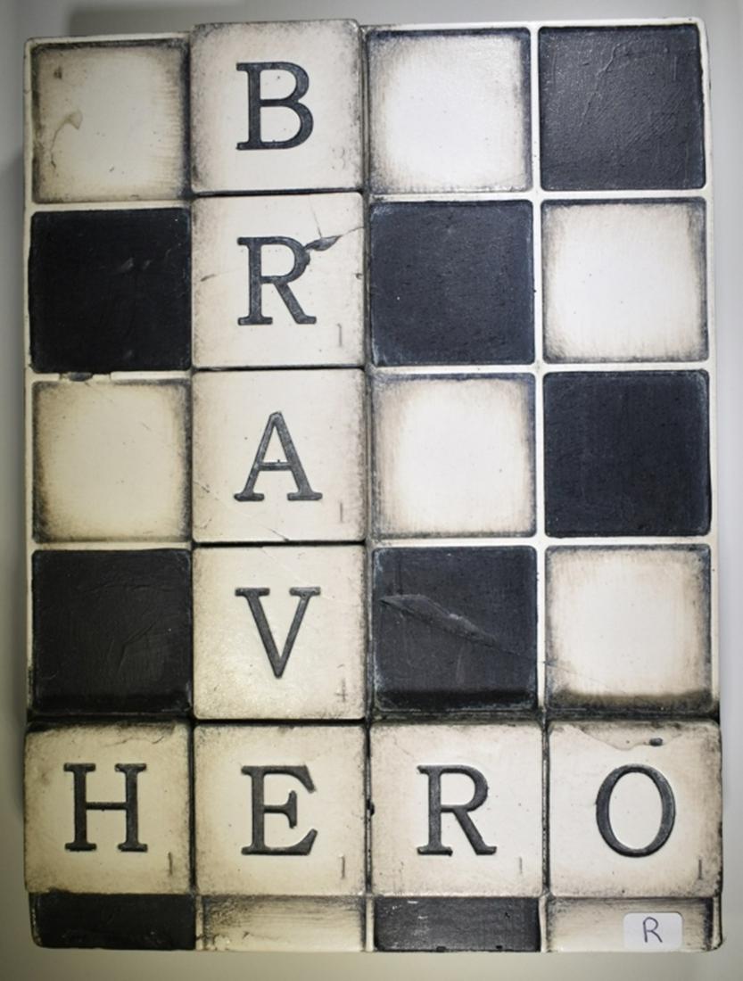 SID DICKENS WP-03 BRAVE HERO MEMORY BLOCK: HAND MADE COLLECTABLE TILE ESTIMATE $125 - $150.