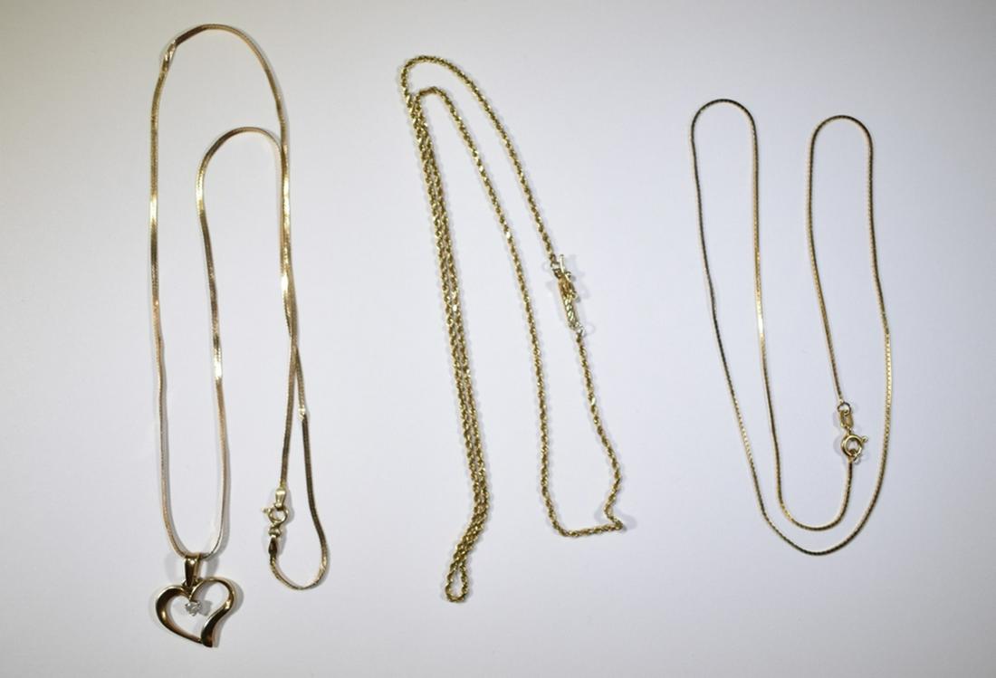 3- 14K GOLD NECKLACES, 5.7 DWT: (1 of 1)