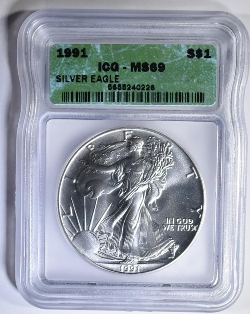 1991 AMERICAN SILVER EAGLE ICG MS-69 (1 of 4)