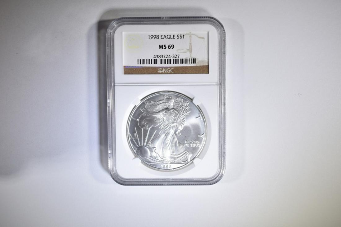 1998 AMERICAN SILVER EAGLE NGC MS-69 (1 of 4)