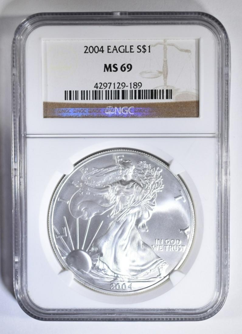 2004 AMERICAN SILVER EAGLE NGC MS-69 (1 of 4)