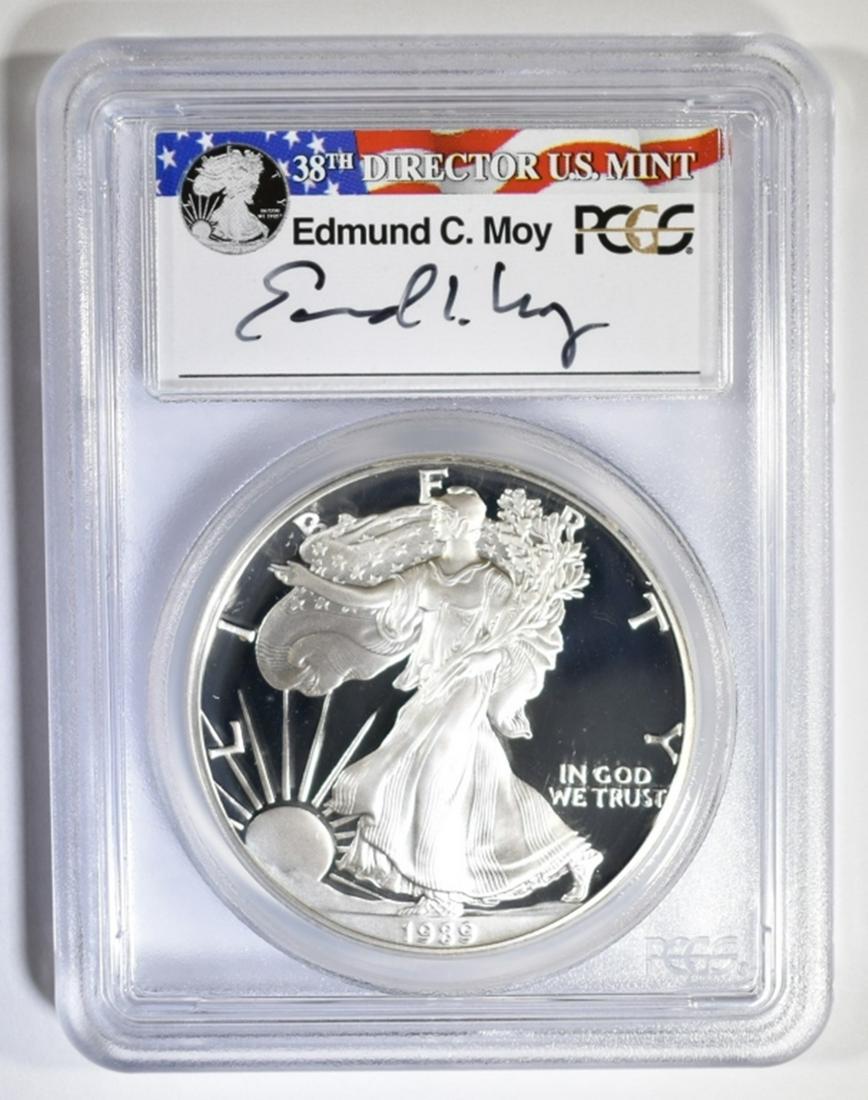 1989-S SILVER EAGLE PCGS PR-69 DCAM EDMUND MOY (1 of 4)