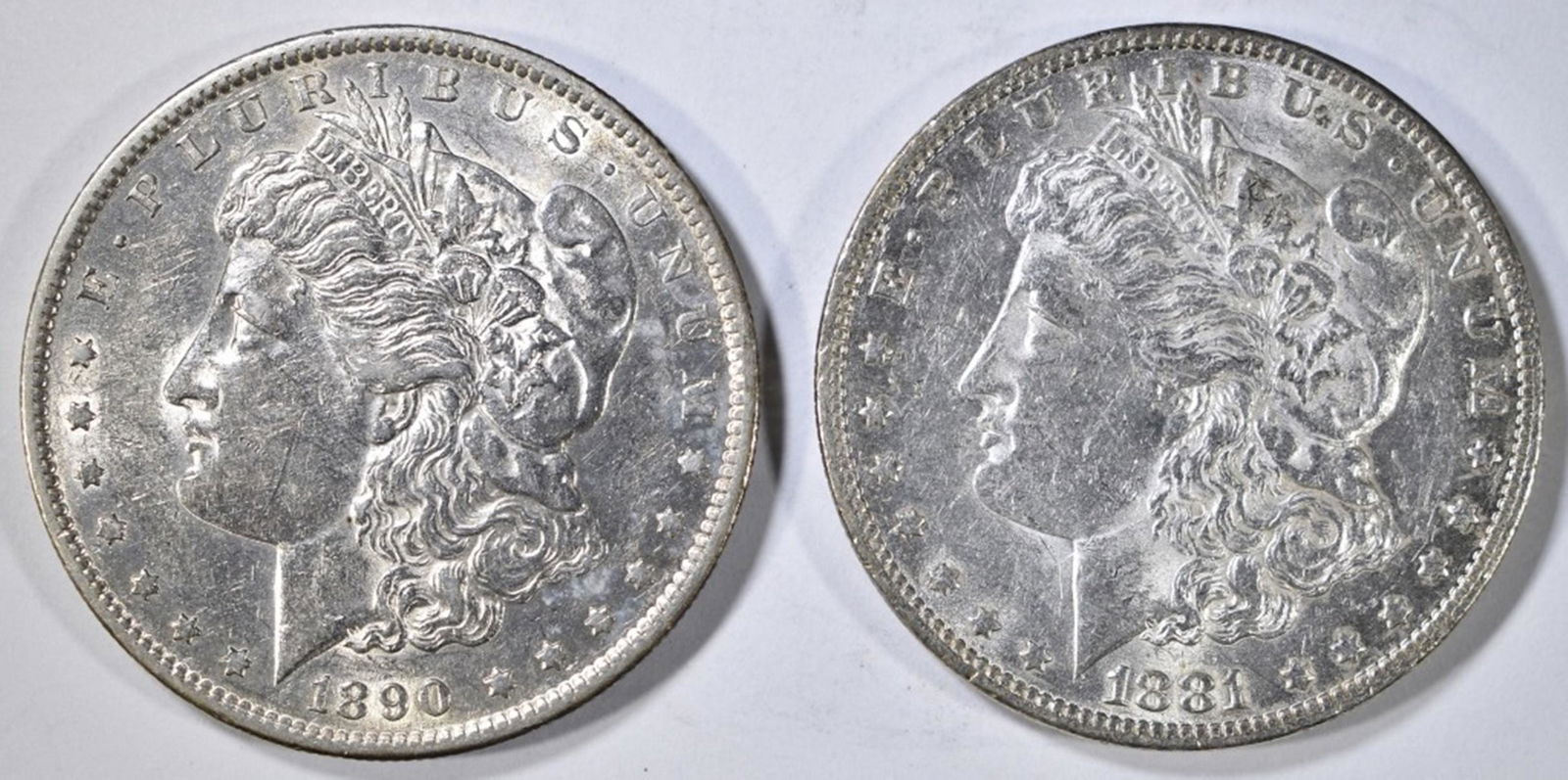 1881-O & 90-S MORGAN DOLLARS AU (1 of 2)