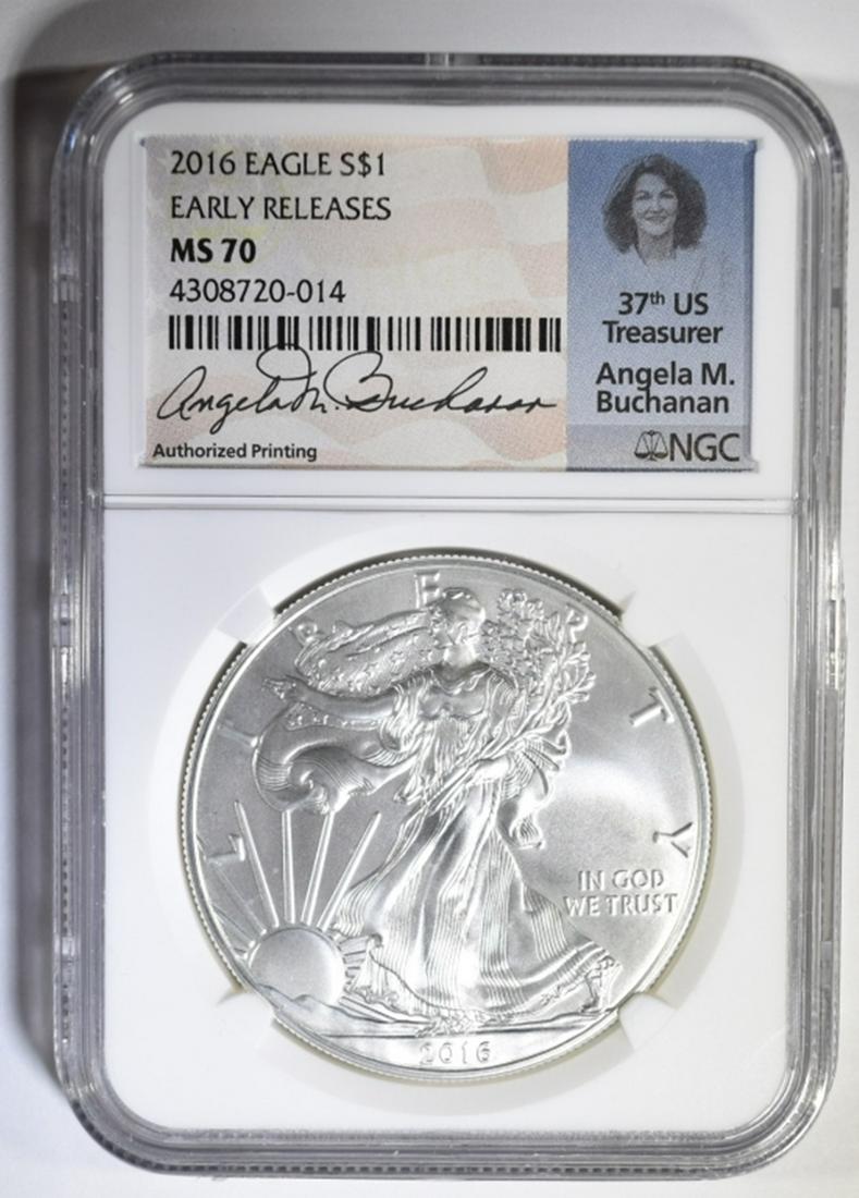 2016 SILVER EAGLE NGC MS-70 EARLY RELEASE (1 of 4)