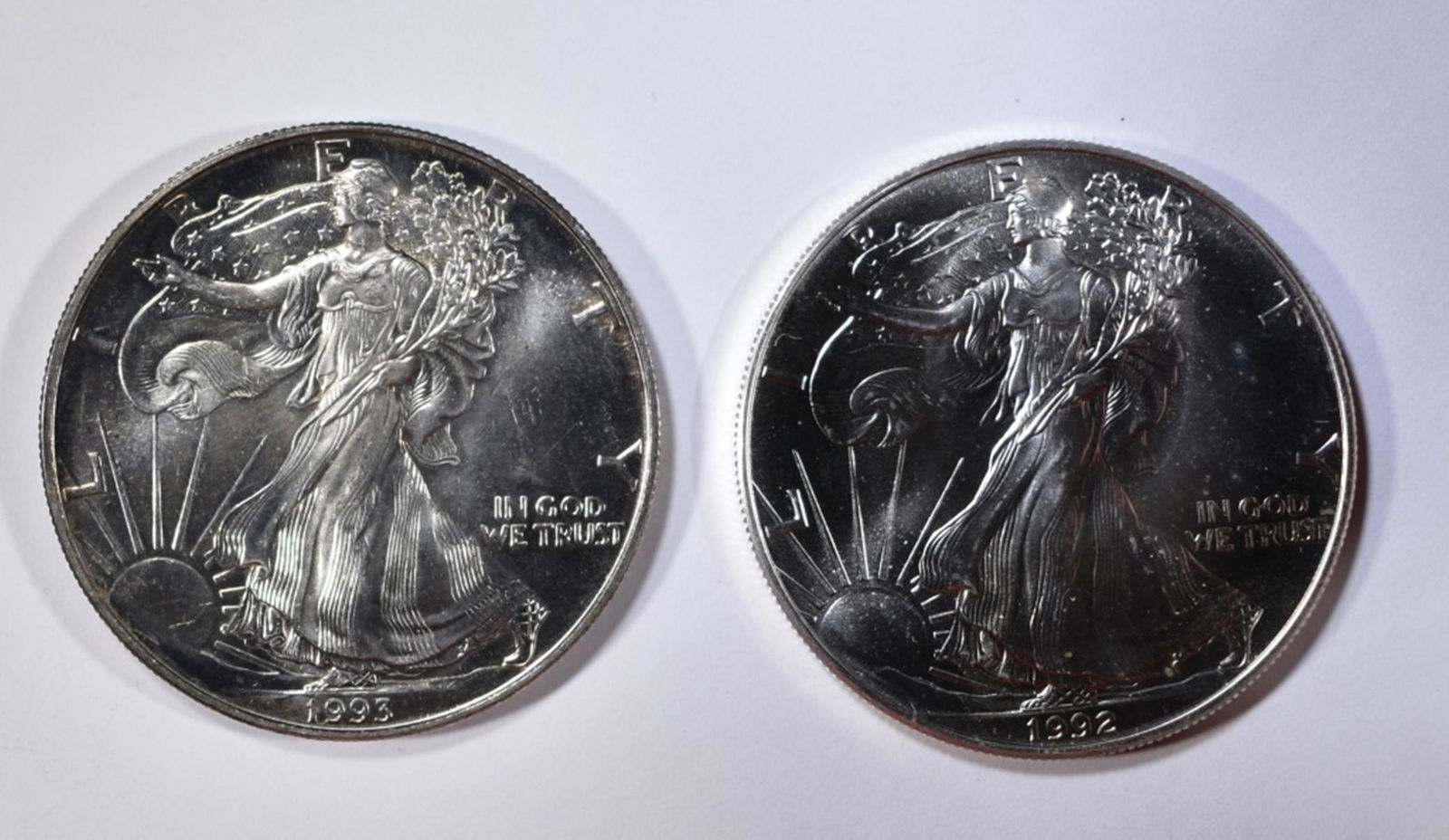 1992 & 1993 AMERICAN SILVER EAGLES (1 of 2)