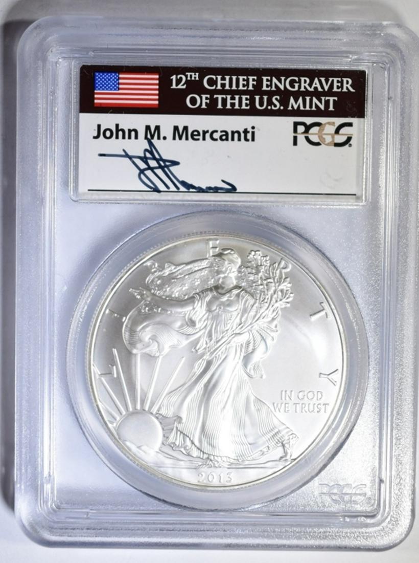 2013 SILVER EAGLE PCGS MS-70 1st STRIKE MERCANTI (1 of 4)