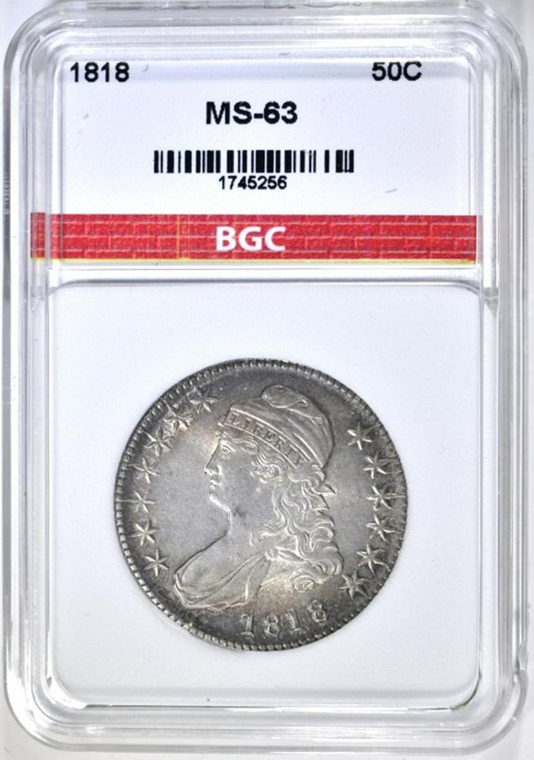 1818 BUST HALF DOLLAR BGC CH BU (1 of 4)