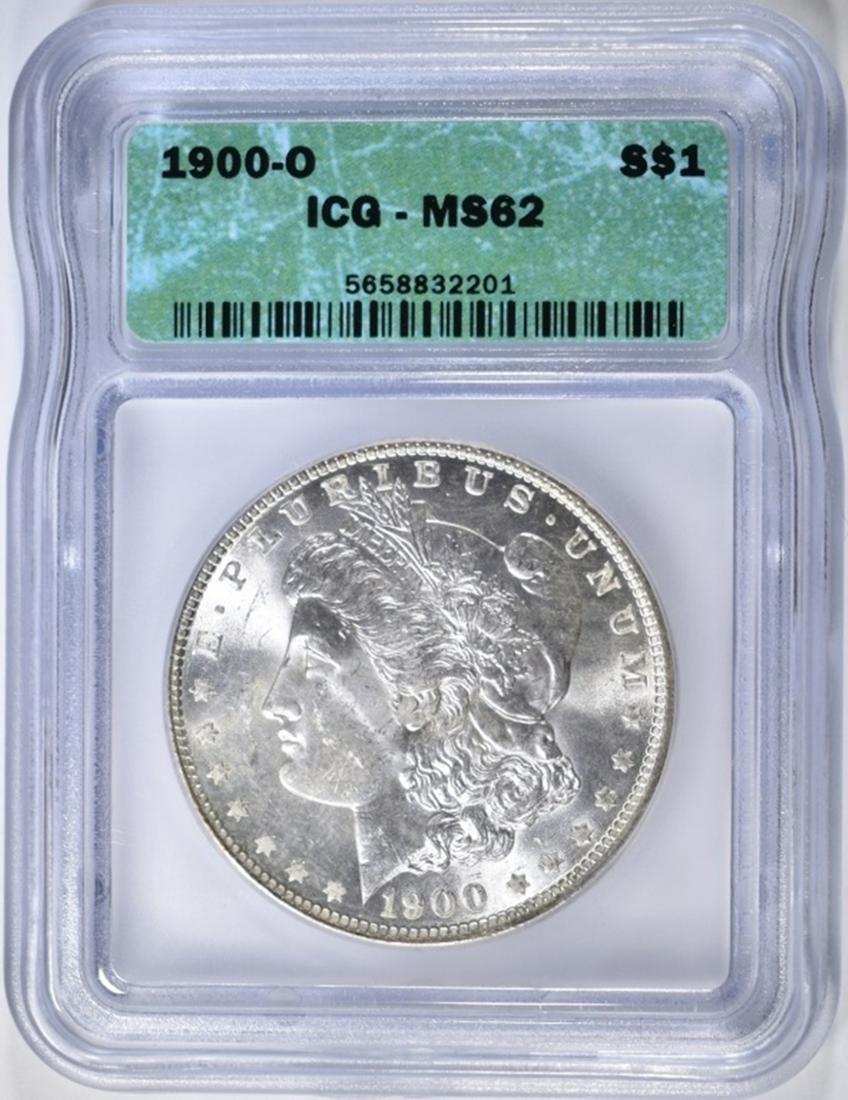 1900-O MORGAN DOLLAR ICG MS-62: WEEKLY COIN & CURRENCY AUCTIONS ESTIMATE $75 - $100.