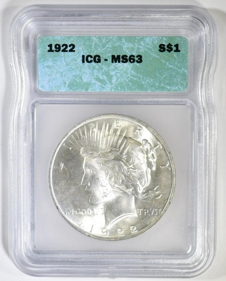 1922 PEACE DOLLAR ICG MS-63 (1 of 4)