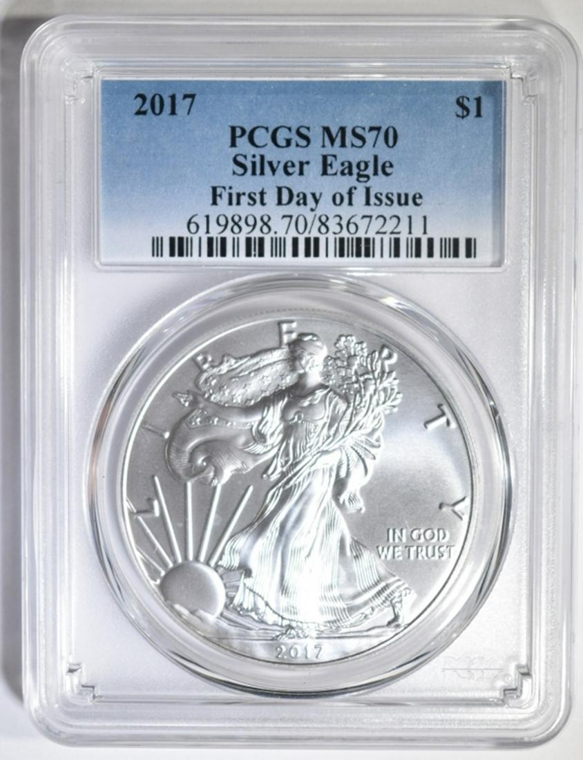 2017  SILVER EAGLE, PCGS MS-70 FIRST DAY ISSUE (1 of 4)