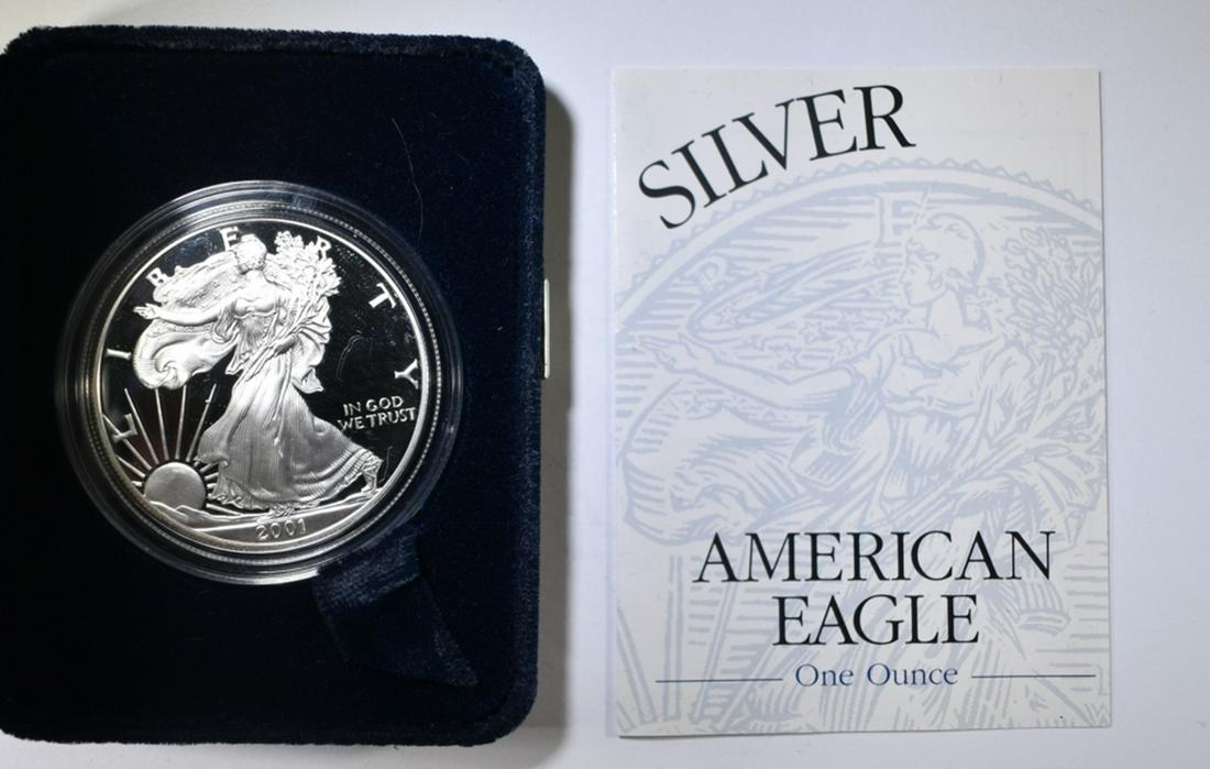 2001 PROOF AMERICAN SILVER EAGLE ORIG BOX/COA (1 of 1)
