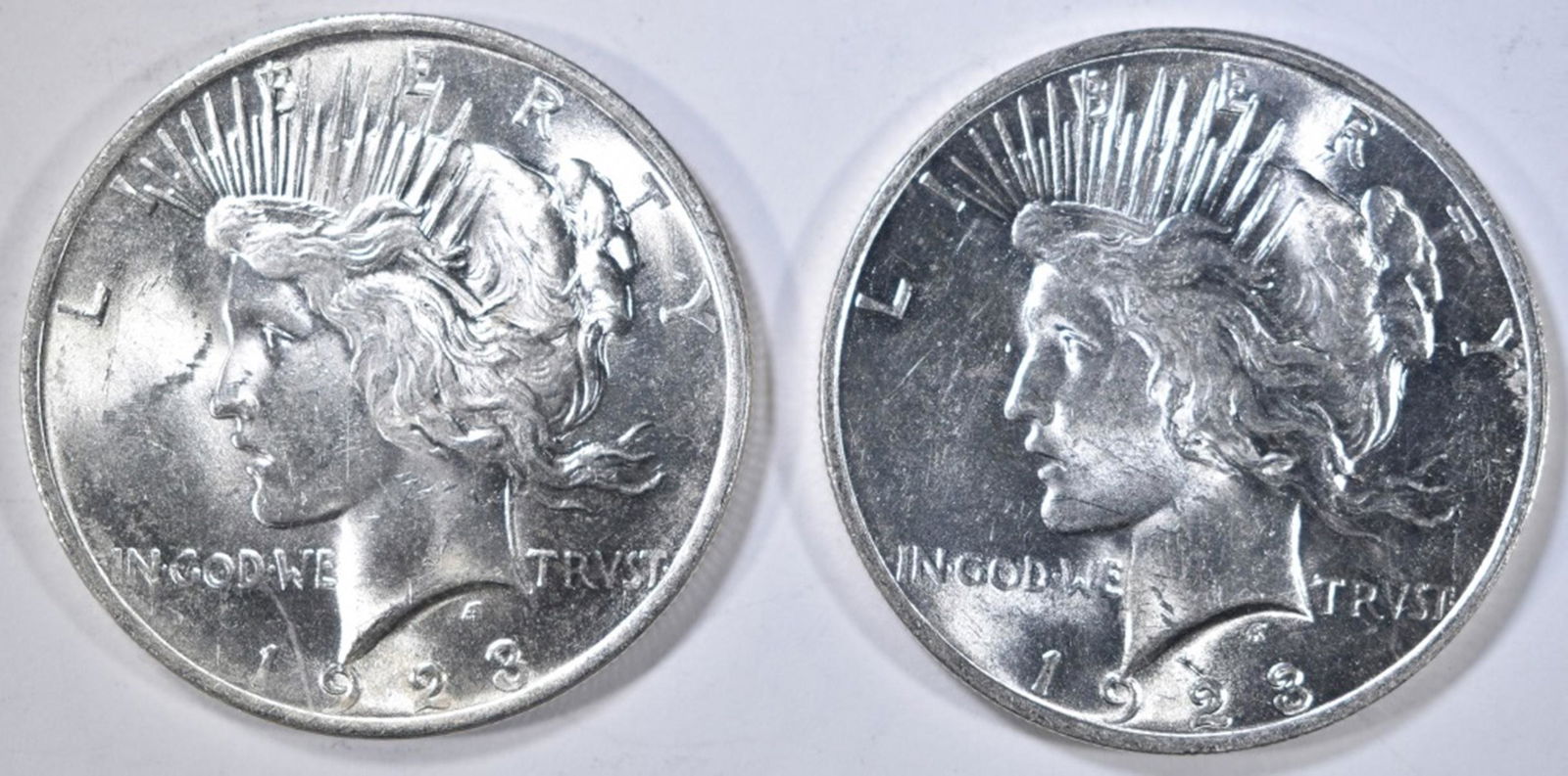 2 1923 PEACE DOLLARS BU (1 of 2)