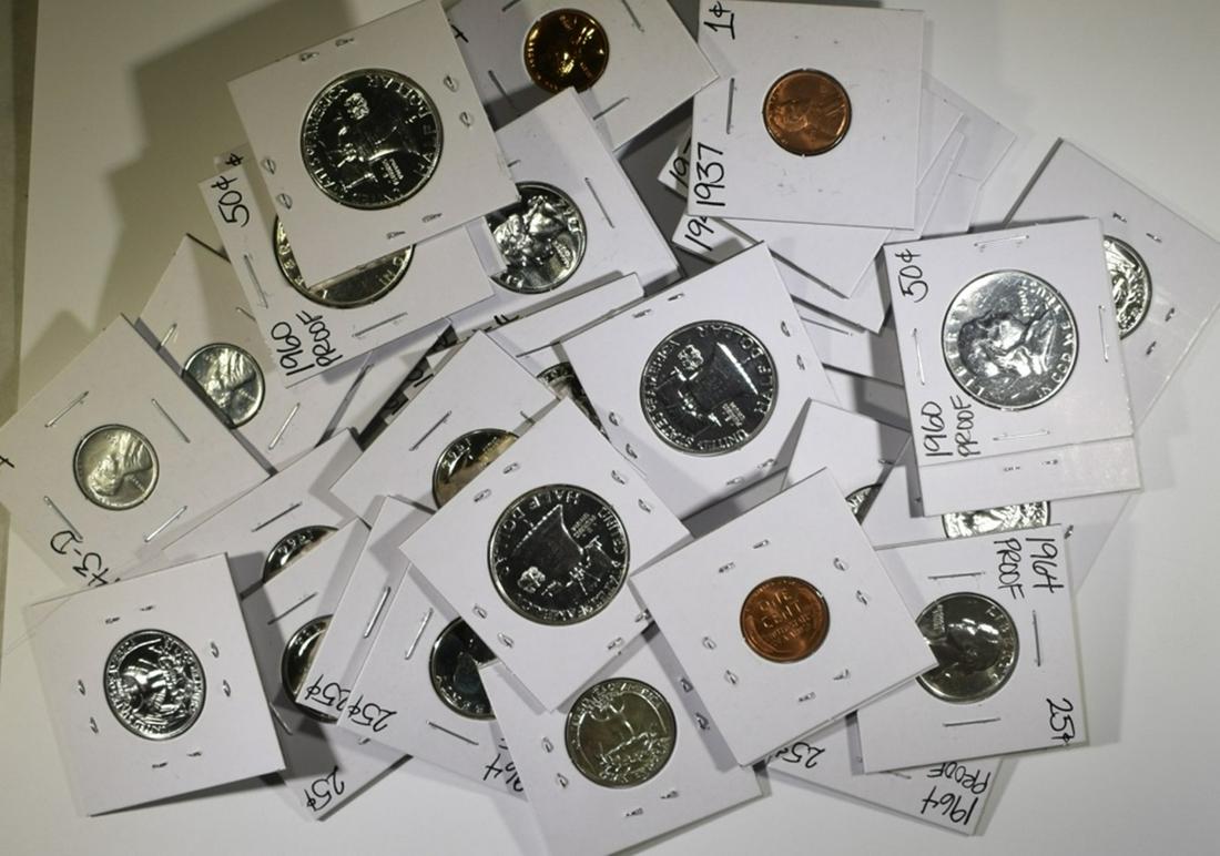 LOT OF 34 MIXED TYPE COINS: (1 of 1)