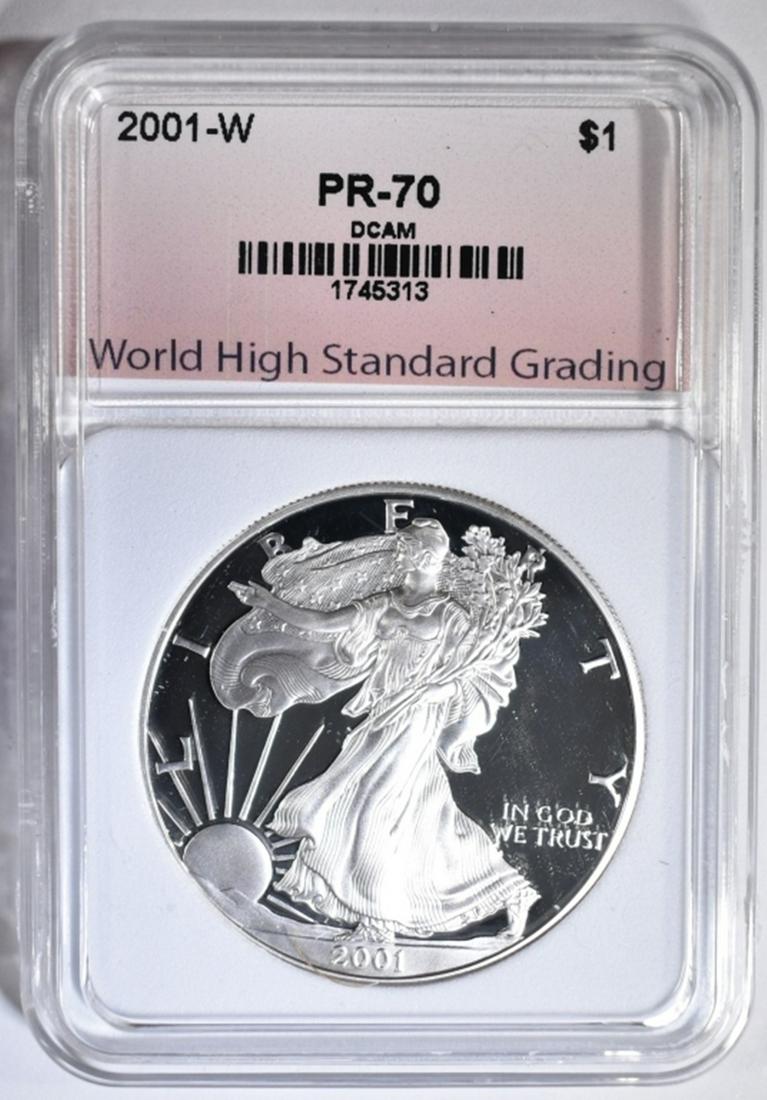 2001-W AMERICAN SILVER EAGLE WHSG PERFECT PR DCAM (1 of 4)