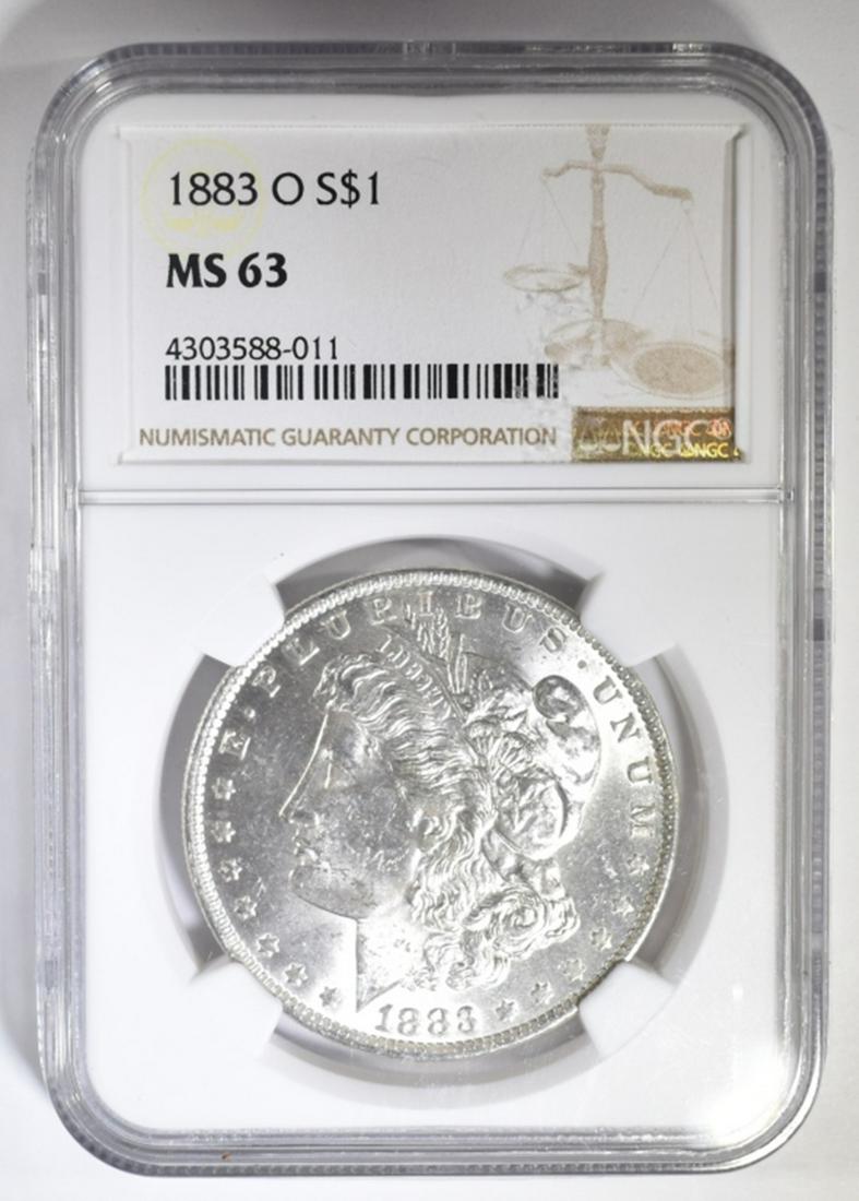 1883-O MORGAN DOLLAR NGC MS-63: LEADERS IN ON-LINE AUCTIONS ESTIMATE $75 - $100.