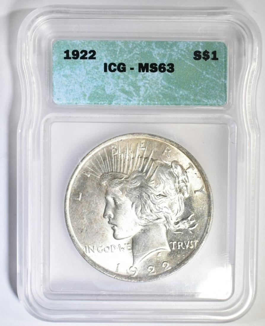 1922 PEACE DOLLAR ICG MS-63 (1 of 4)