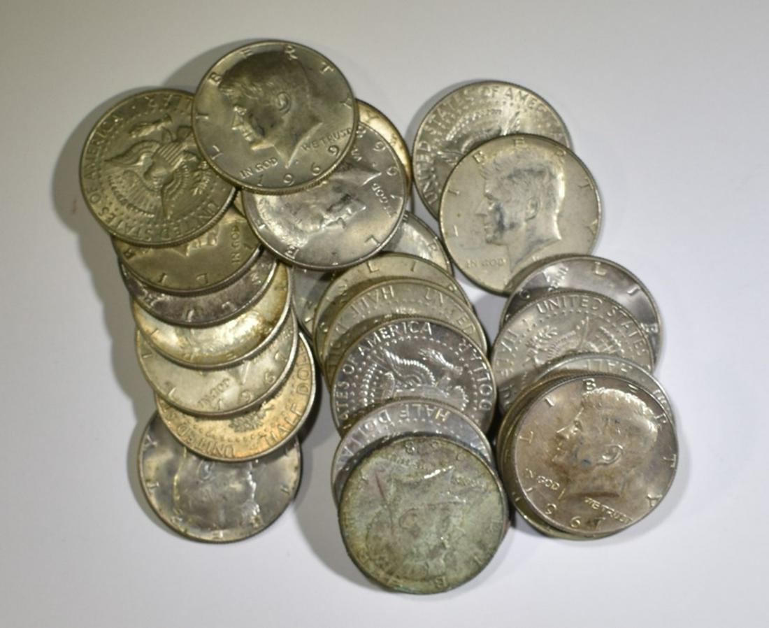 25-MIXED DATE 40% SILVER KENNEDY HALF DOLLARS (1 of 1)