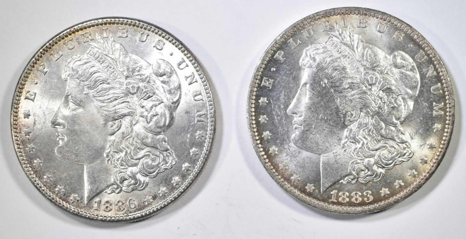 1883-O & 1886 MORGAN DOLLARS CH BU (1 of 2)