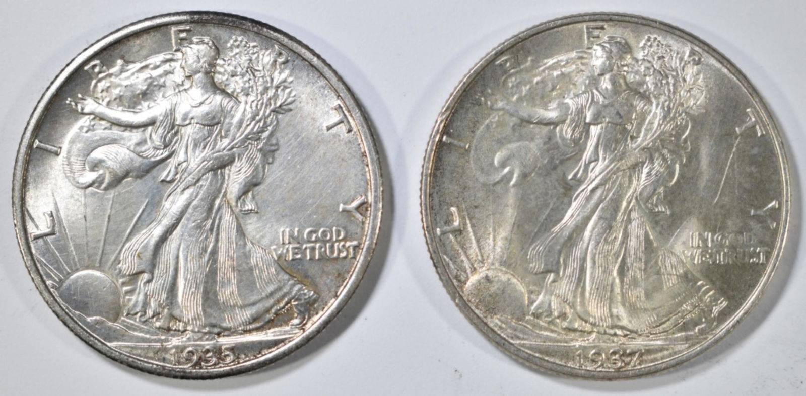 1935 & 37 WALKING LIBERTY HALF DOLLARS  CH BU (1 of 2)
