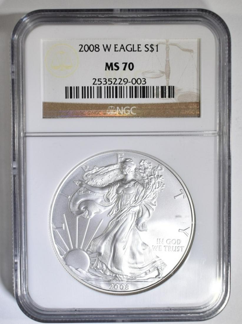 2008-W AMERICAN SILVER EAGLE NGC MS-70 (1 of 4)