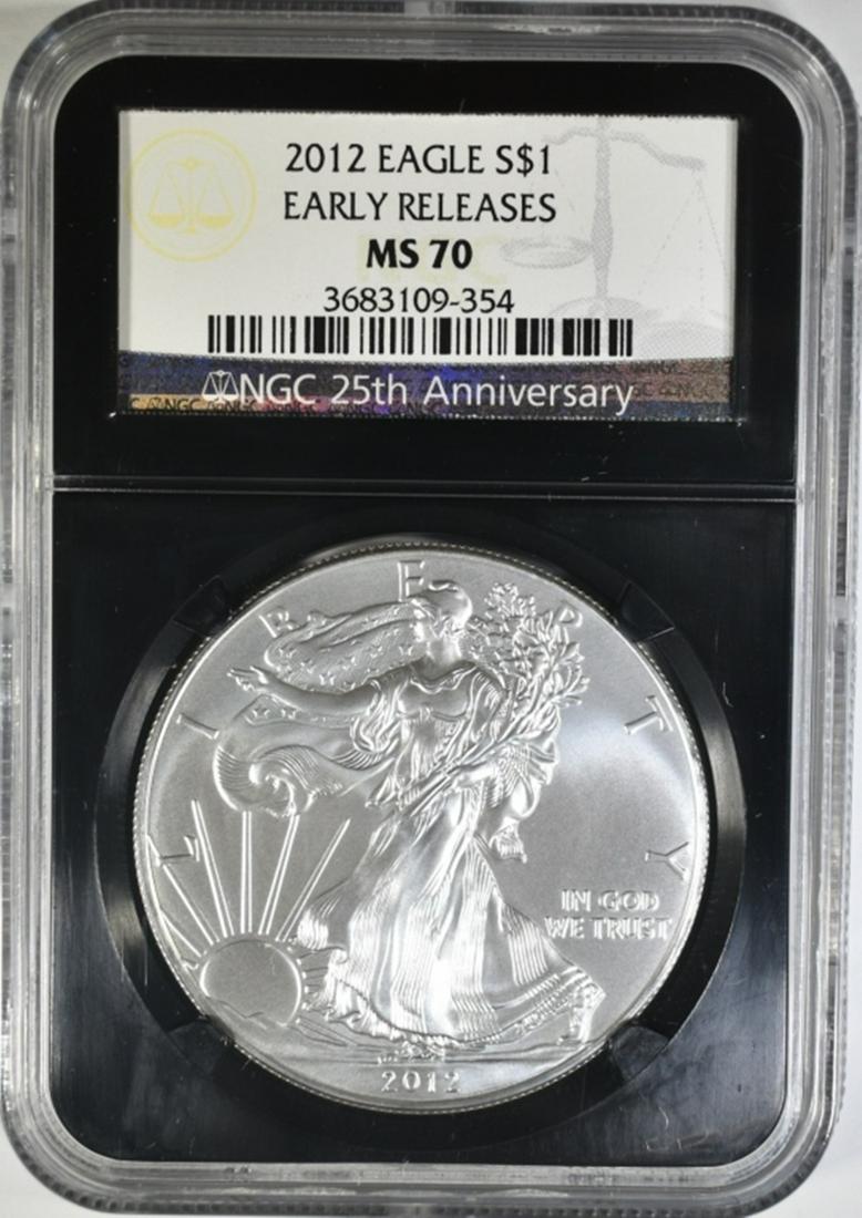2012 SILVER EAGLE NGC MS-70 EARLY RELEASES (1 of 4)
