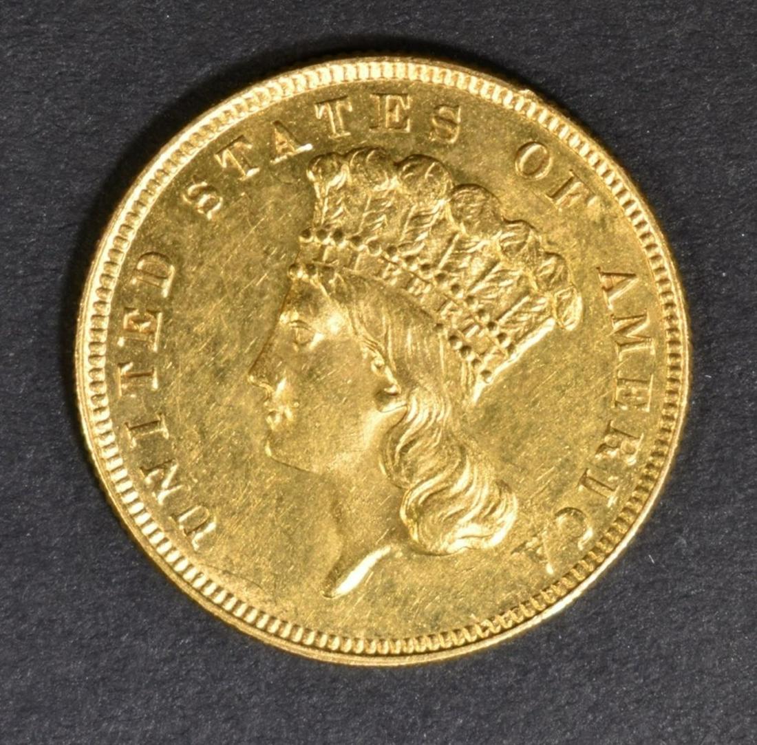 1887 GOLD $3 INDIAN PRINCESS  CH BU (1 of 2)