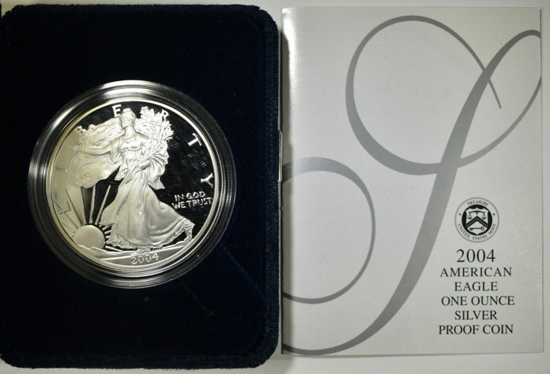 2004 PROOF AMERICAN SILVER EAGLE ORIG BOX/COA (1 of 3)
