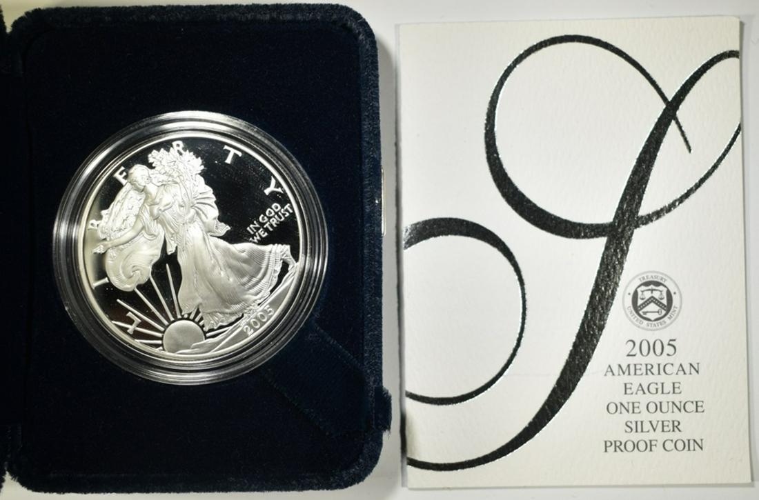 2005 PROOF AMERICAN SILVER EAGLE ORIG BOX/COA (1 of 3)