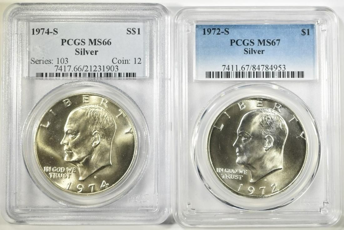 LOT OF 2 PCGS GRADED EISENHOWER DOLLARS (1 of 2)