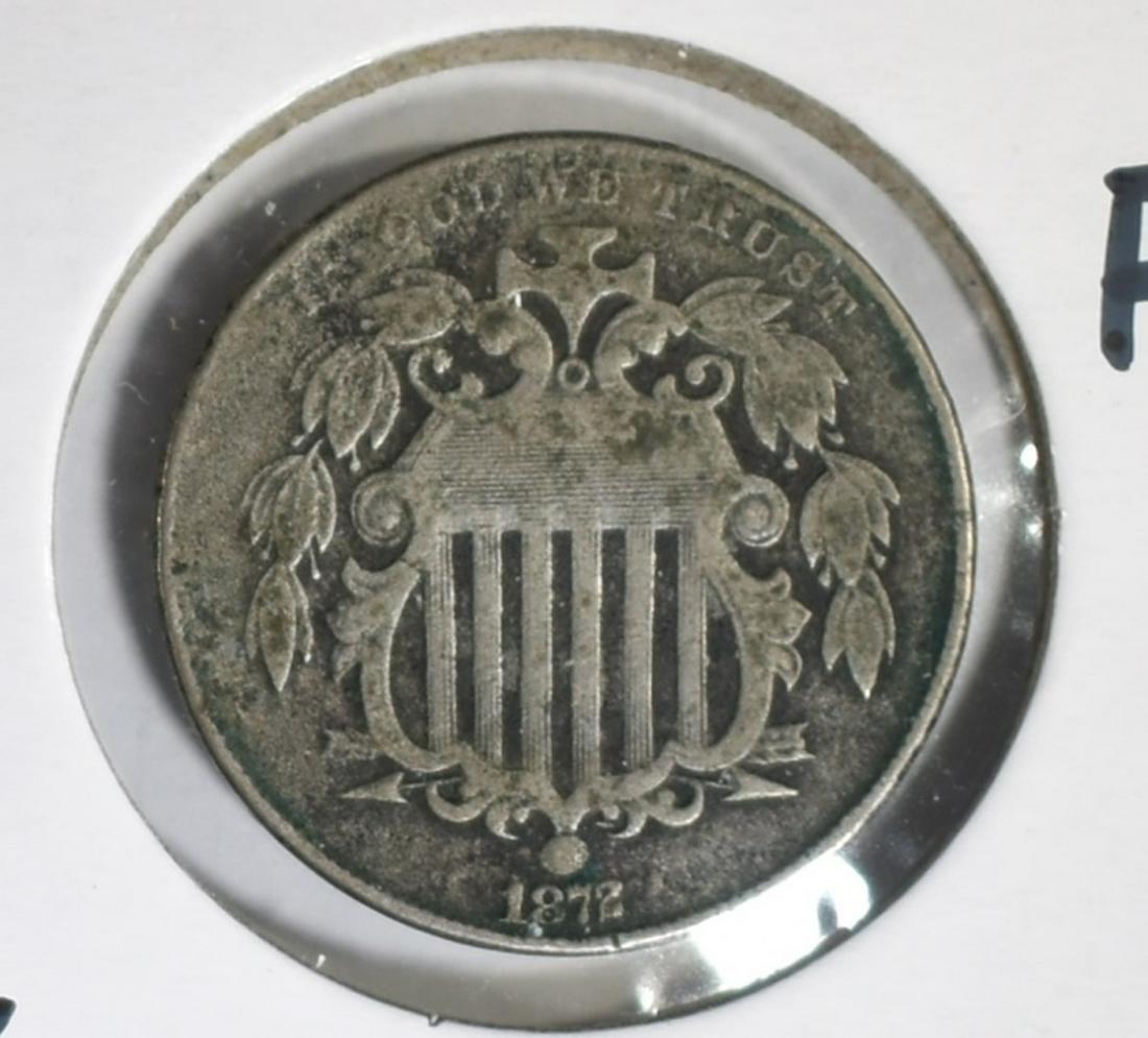 1872 SHIELD NICKEL F/VF (1 of 2)