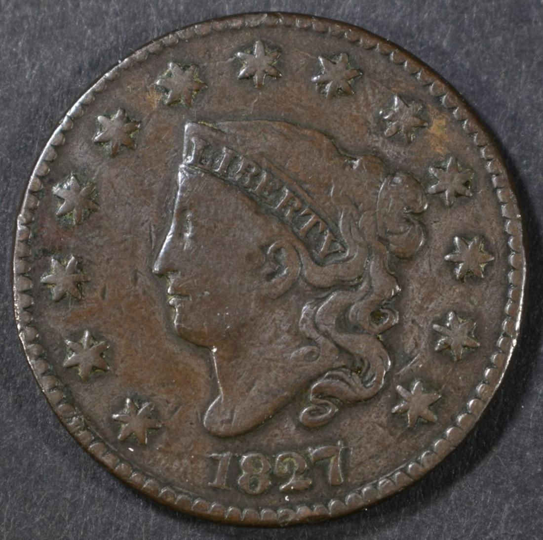 1827 LARGE CENT  FINE (1 of 2)