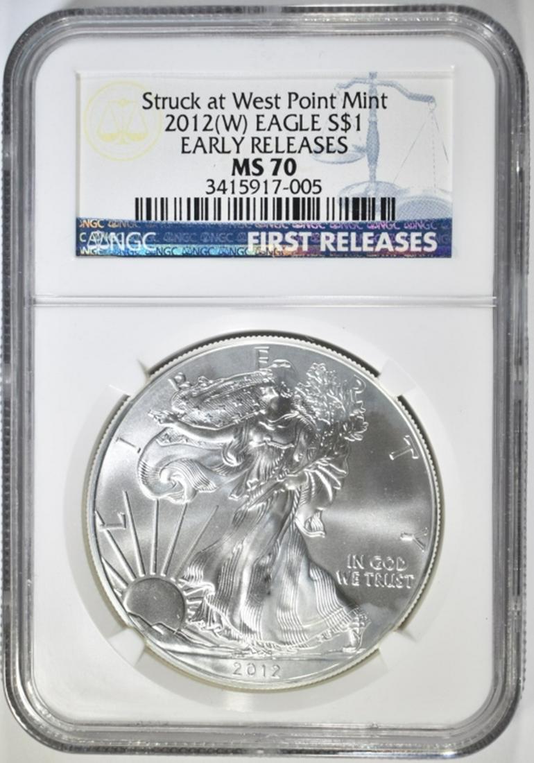 2012-(W) SILVER EAGLE NGC MS-70 FIRST RELEASES (1 of 4)