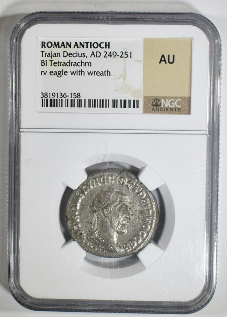 AD 249-251 TRAJAN DECIUS  BI TETRADRACHM NGC AU (1 of 3)