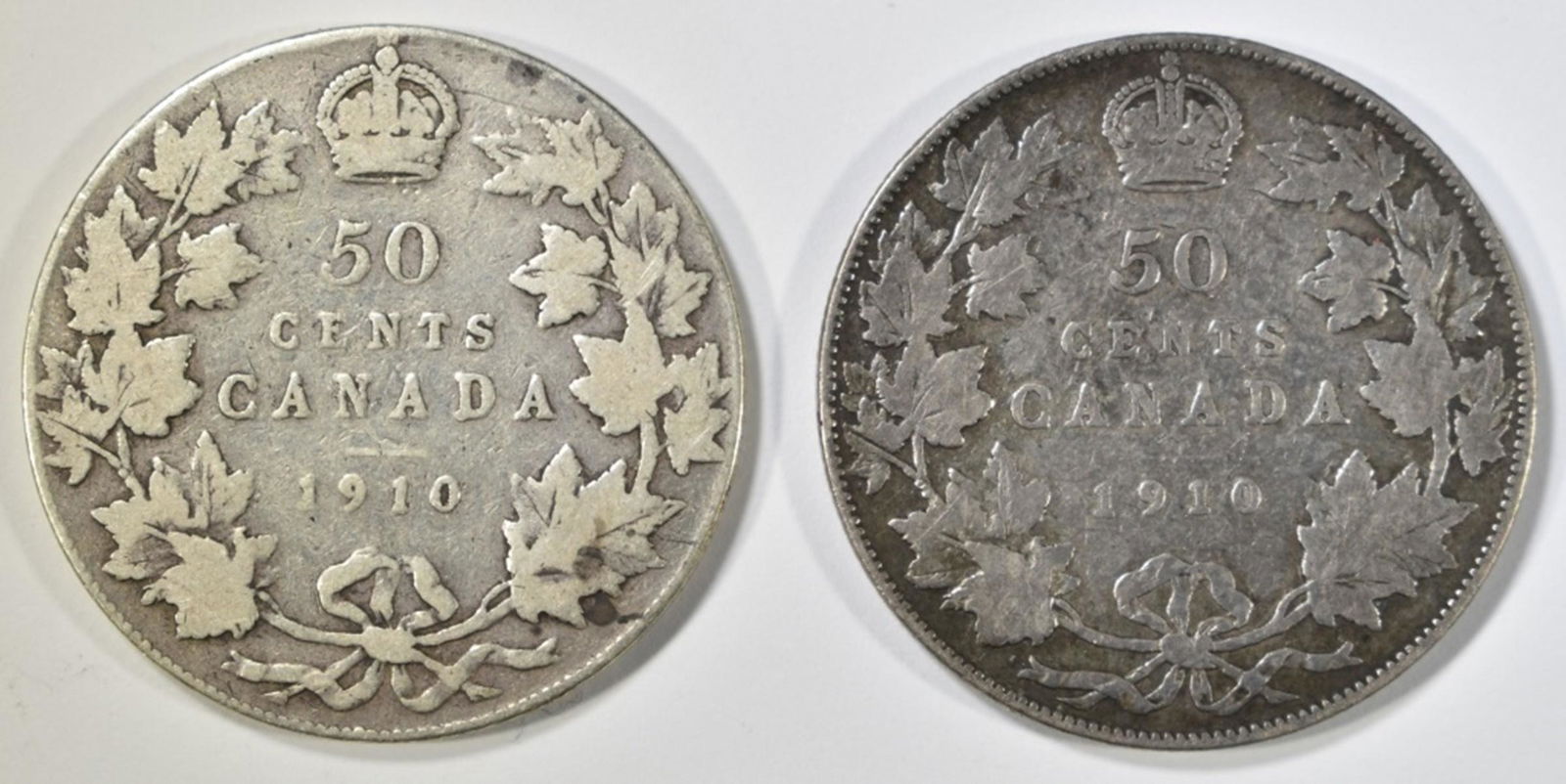 1910 EL & 1910 VL CANADA HALF DOLLARS VG (1 of 2)