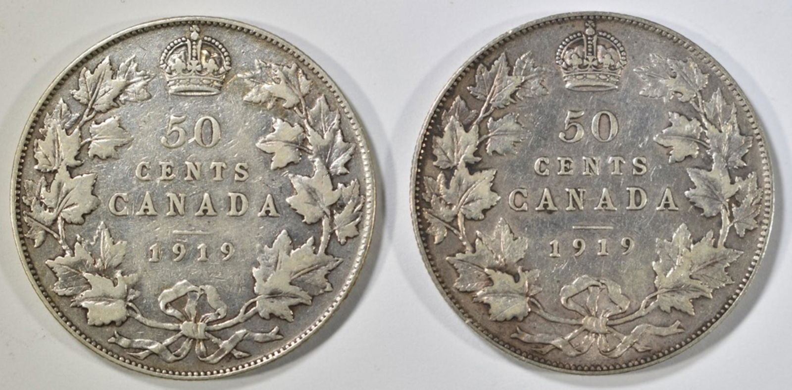 2 1919 CANADA HALF DOLLARS VF-XF (1 of 2)