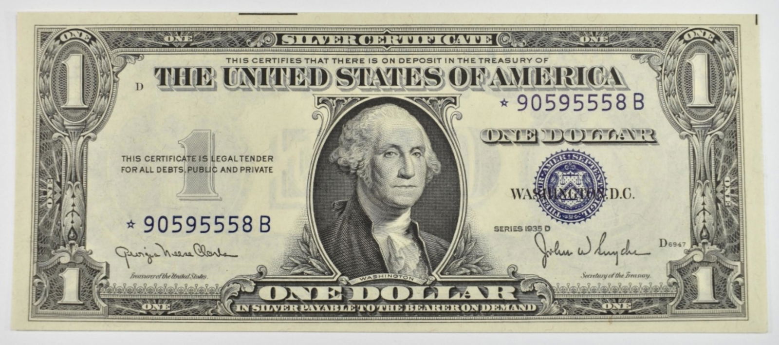 1935 D $1.00 SILVER CERTIFICATE STAR NOTE  CH CU (1 of 2)