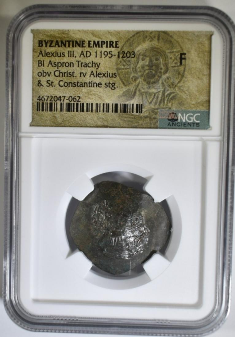 AD 1195-1203 ALEXIUS III, BI ASPRON TRACHY  NGC F (1 of 4)