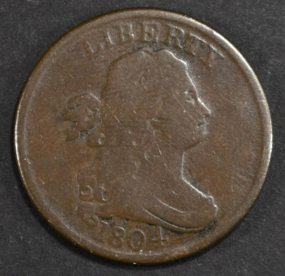 1804 CROSS 4, STEMS HALF CENT  VG (1 of 2)