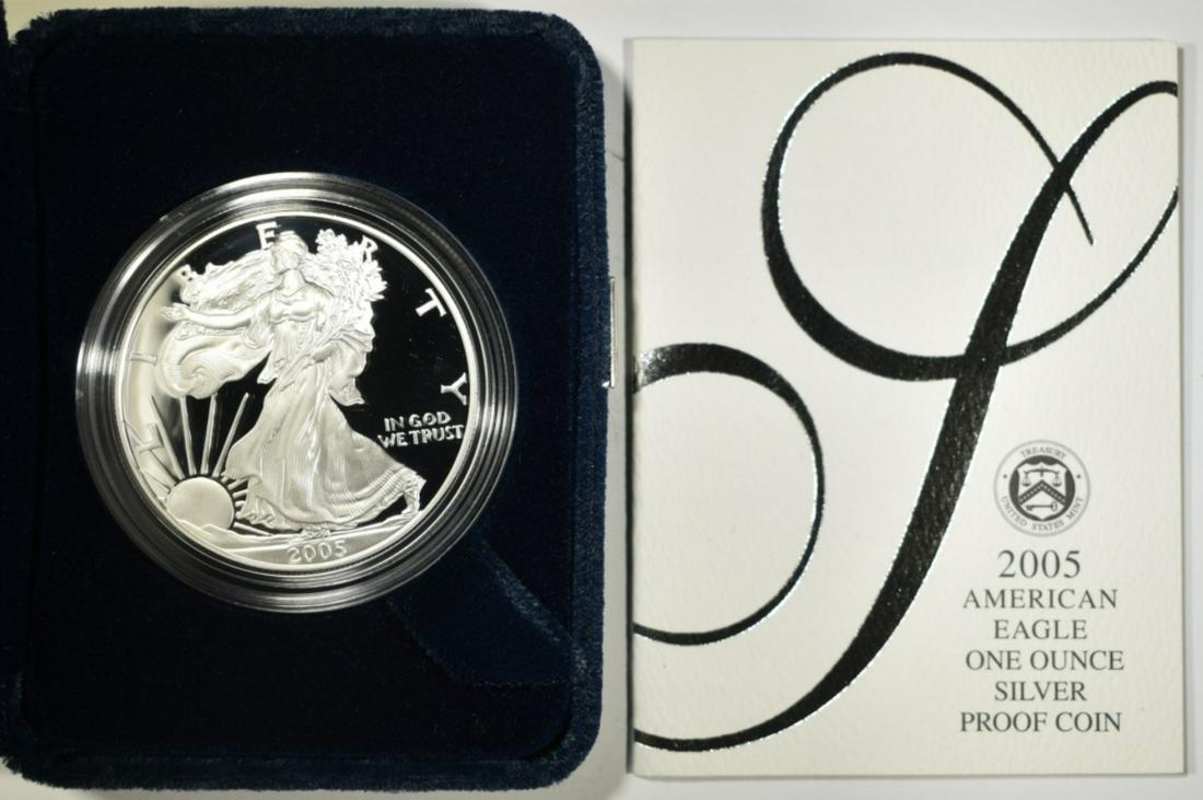 2005 PROOF AMERICAN SILVER EAGLE ORIG BOX/COA (1 of 3)