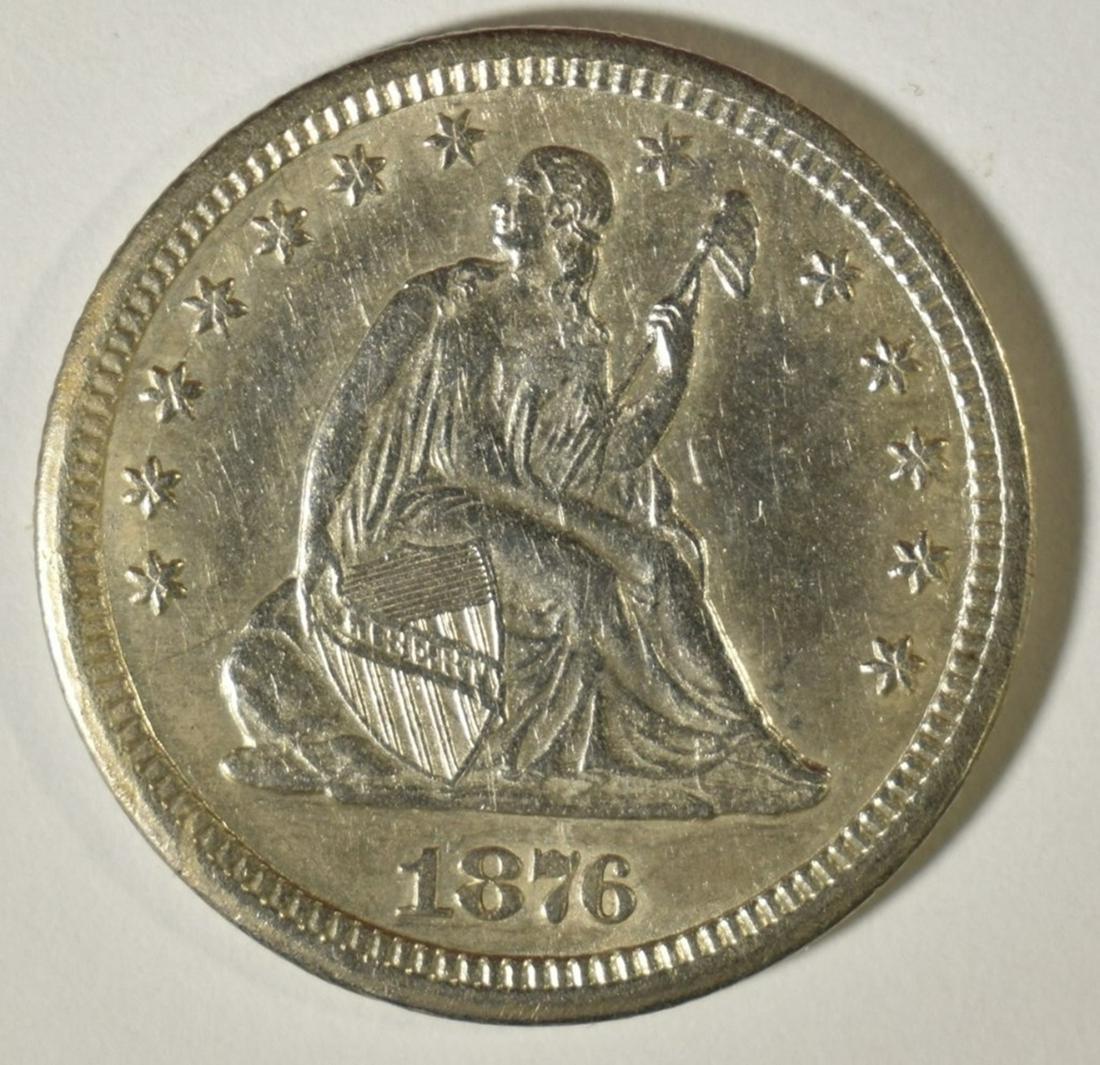 1876-CC  SEATED QUARTER XF/AU (1 of 2)