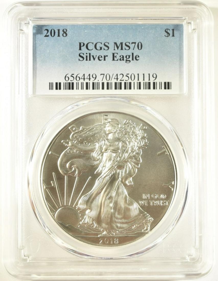 2018 AMERICAN SILVER EAGLE PCGS MS-70 (1 of 4)