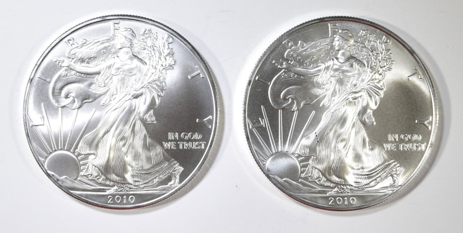 (2) 2010 AMERICAN SILVER EAGLES (1 of 2)