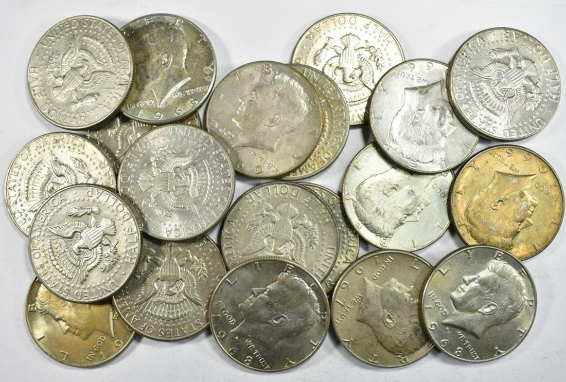 20-CIRC 40% SILVER KENNEDY HALF DOLLARS (1 of 2)