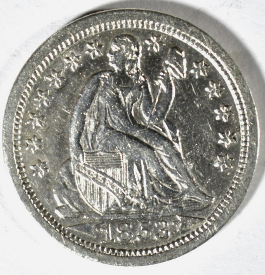 1853 SEATED LIBERTY DIME AU (1 of 2)