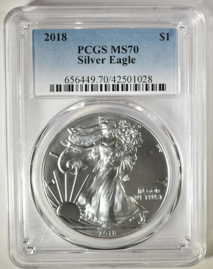 2018 AMERICAN SILVER EAGLE PCGS MS-70 (1 of 4)